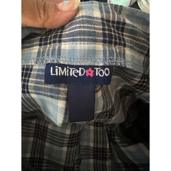 Limited Too Girls Blue Plaid Wide Leg Pants – Trendy & Comfy - Picture 7 of 7